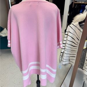 Pink and White Women's Cape with Fox trim